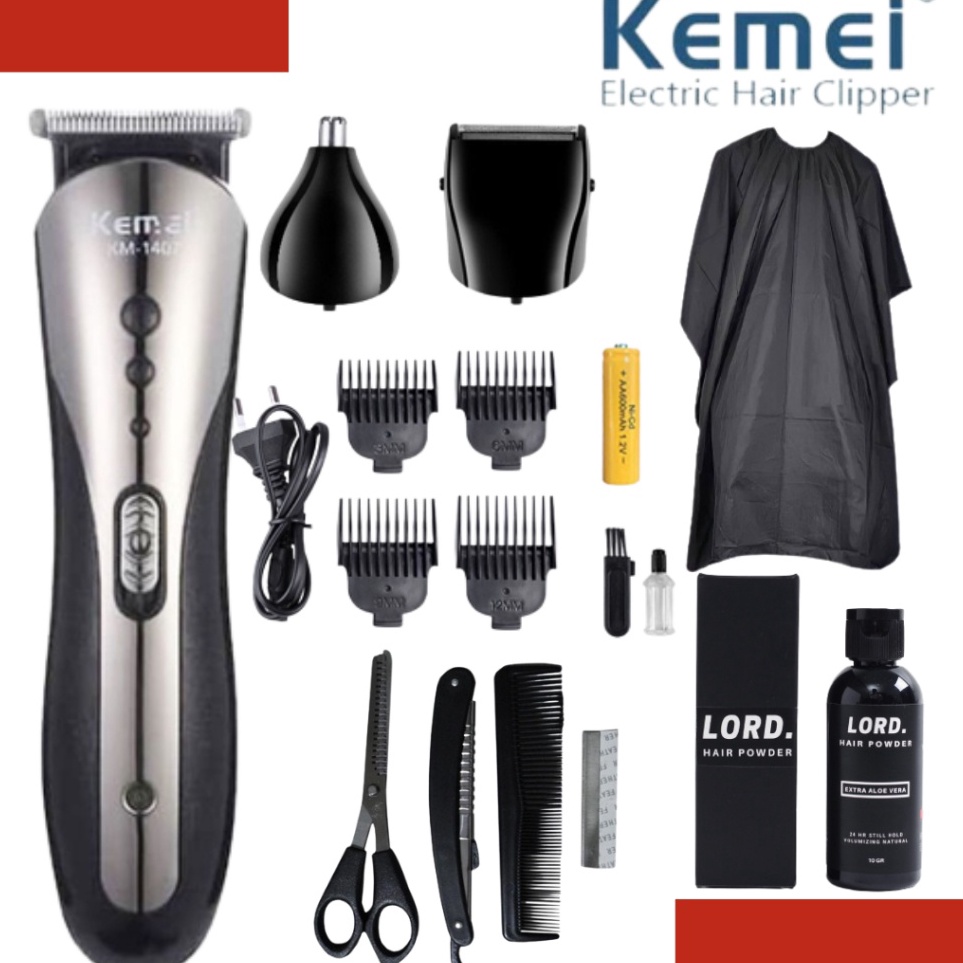 Ready Surprise Alat Mesin Cukur Rambut Elektrik Hair Clipper Kemei ORIGINAL  Mesin Cukur Rambut Cas 