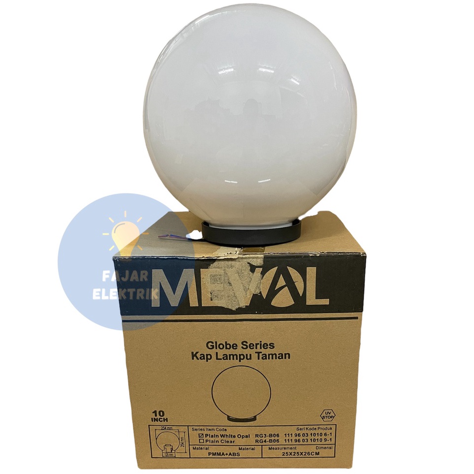 KAP LAMPU TAMAN BULAT 1 INCH MEVAL PUTIH RG3B6