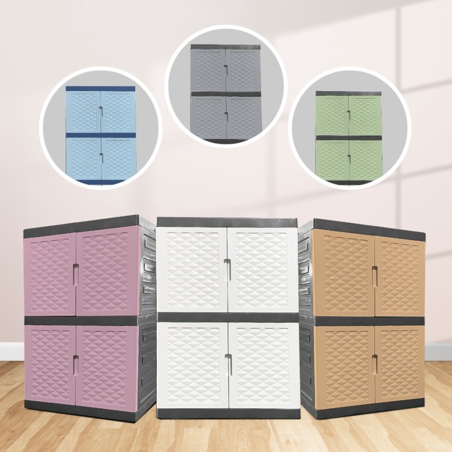 Lemari 2 Pintu Susun 2 Kingdom Virus 2 Tingkat Laci Drawer Plastik