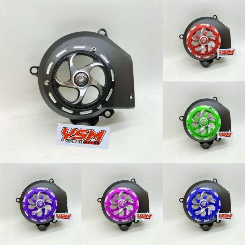 Cover kipas mesin set spinner spinner putar motif sabit full alumunium CNC untuk motor Yamaha Mio so