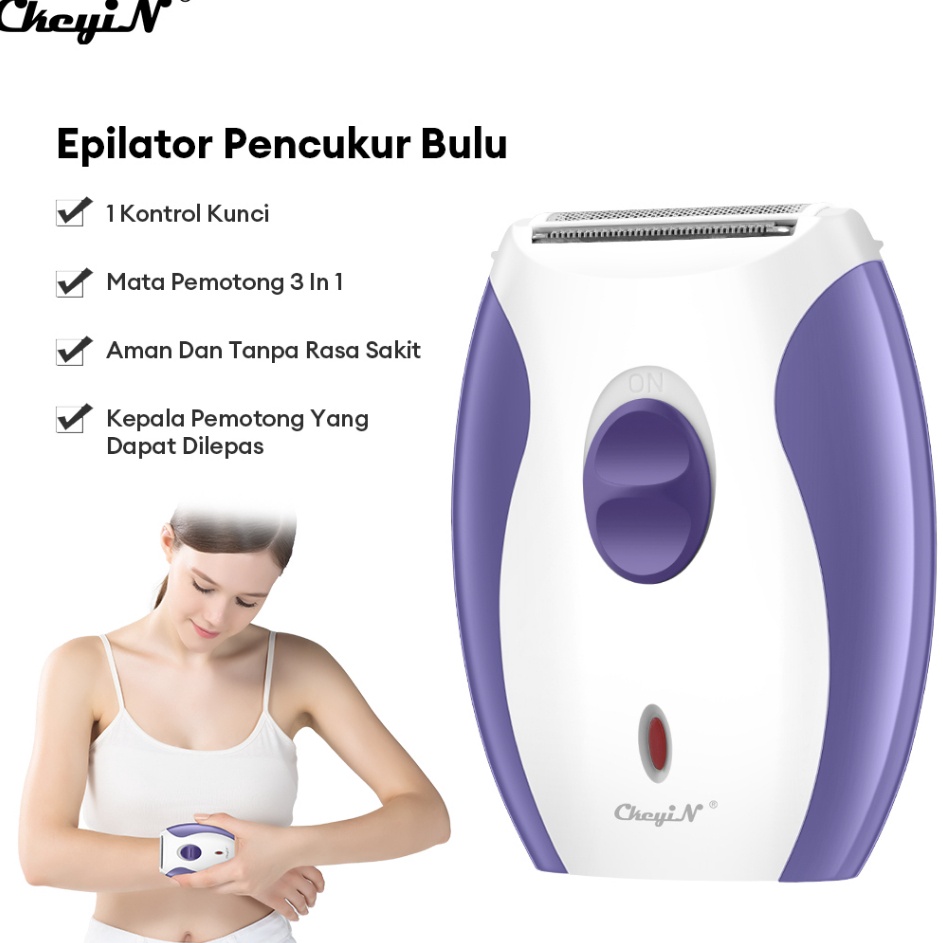 Paling Terkini  CkeyiN Epilator Washable Head Shaver Alat Cukur Rambut Wanita Lady Shaver Mesin Penc