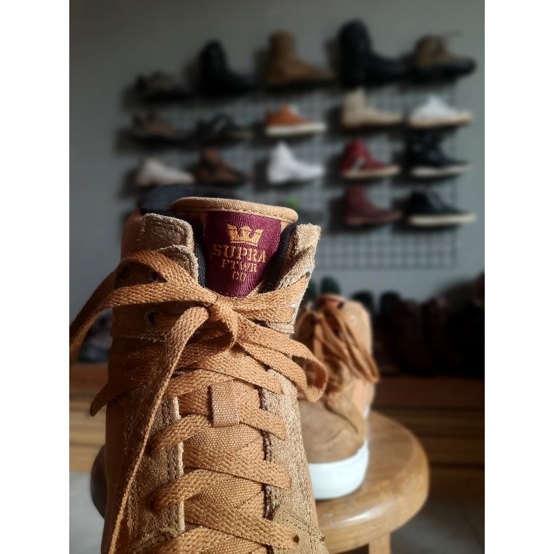Sepatu Supra vaider skateboarding skate high top shoes men's size 45
