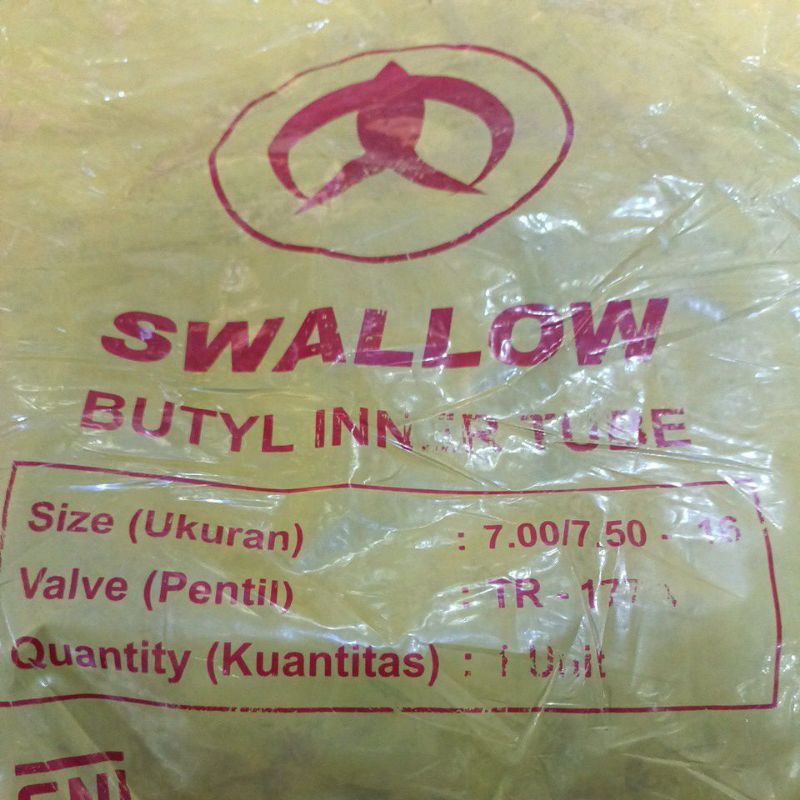 Ban dalam swallow 7.00/7.50 R16