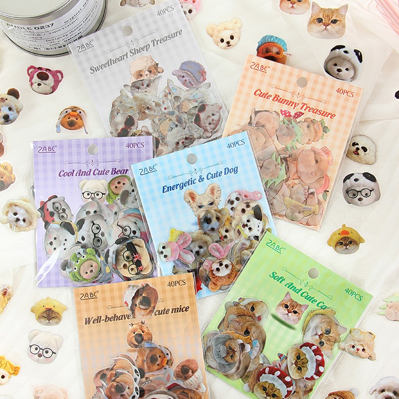 

STIKER STICKER PACK KUCING CAT KELINCI RABBIT DOMBA SHEEP DOGGY BEAR MOUSE ISI 40PCS