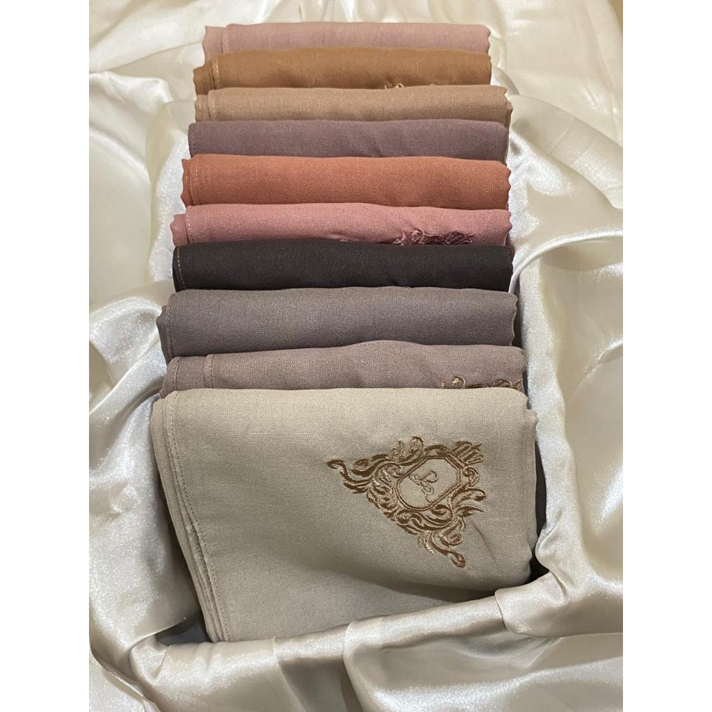 SEGIEMPAT POLOS VOAL BORDIR BY RIZKY COLLECTION | HIJAB VOAL EKSLUSIVE ORI RIZKY COLLECTION TEPI JAH