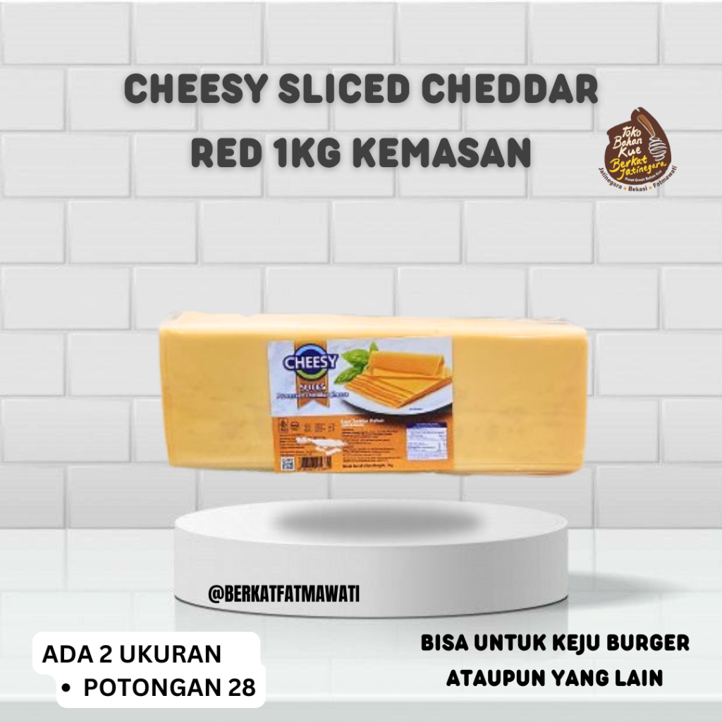 CHEESY SLICED CHEDDAR RED / KEJU CHEDDAR SLICE KEMASAN / KEJU SLICE BURGER POTONGAN 28