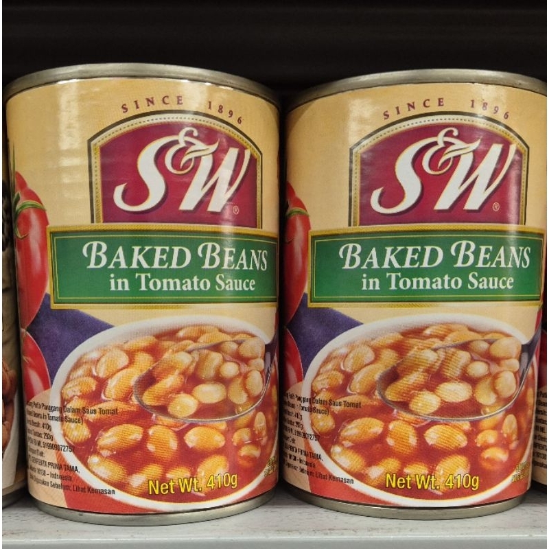 

Baked Beans In Tomato Sauce S&W Kacang Panggang Dalam Saos Tomat 410g - HK.