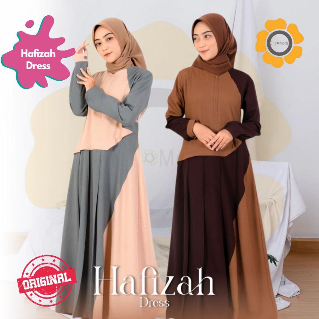 ENDOMODA Dress Wanita Gamis Dewasa Muslimah Hafizah