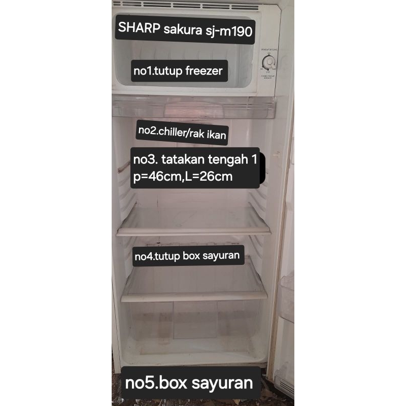 RAK BEKAS SHARP 1PINTU MODEL SJ-M190,SJ-M 180