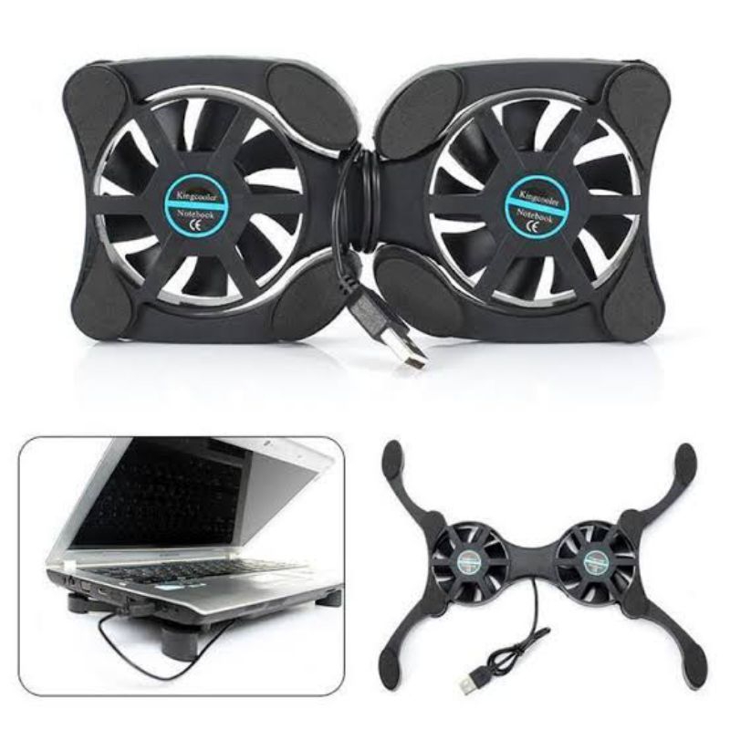 Cooling pad notebook kecil - kipas laptop lipat 2 fan