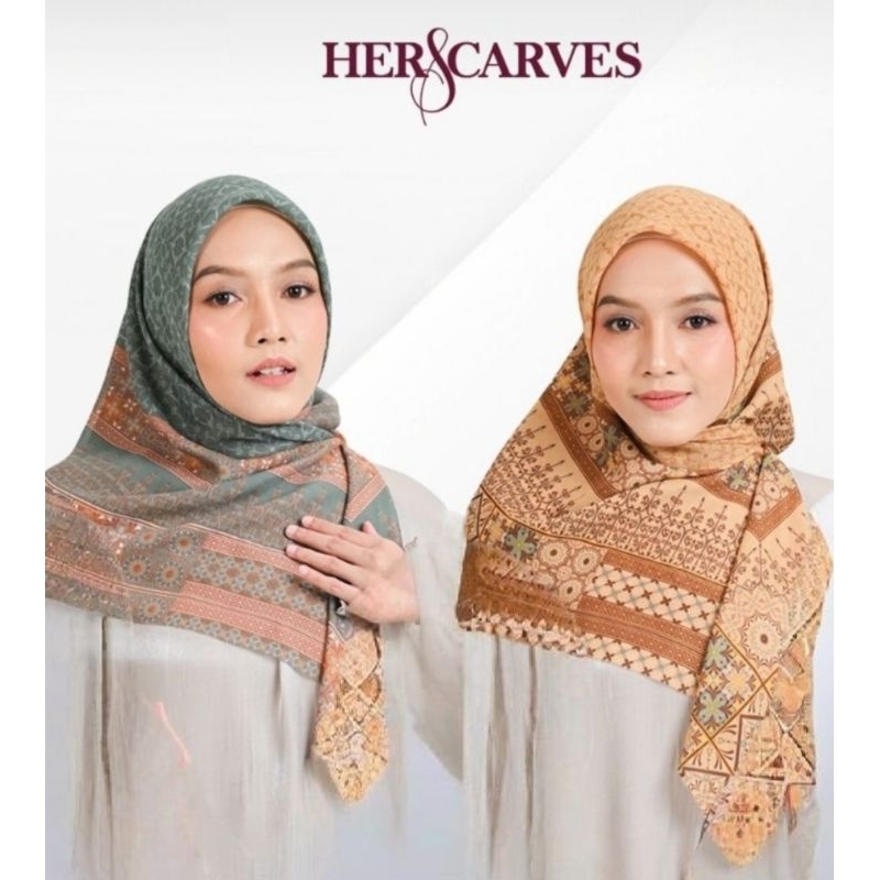 Hijab jilbab segi empat paris motif herscarves