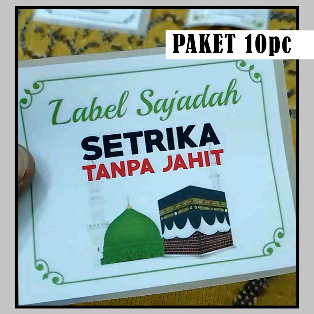 

10pcs LABEL SAJADAH SETRIKA TANPA JAHIT MUDAH PRAKTIS