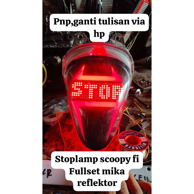Stoplamp scoopy fi custom text via hp