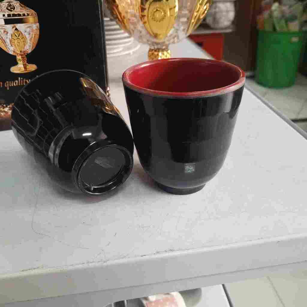 MUG ULIR ORIENTAL / MUG HITAM / MUG JEPANG / MUG ANTIK / MUG MELAMIN / MUG HITAM MERAH