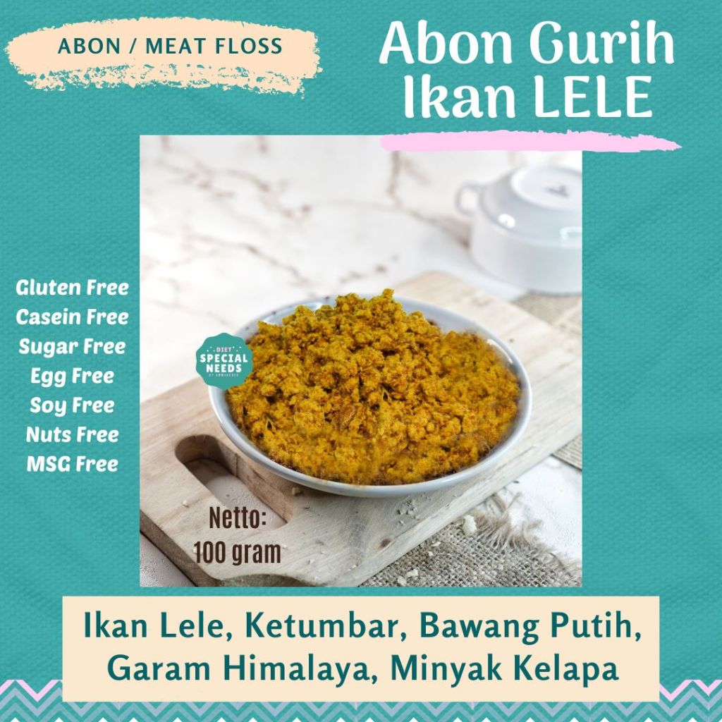 

Serbuk / Abon Gurih LELE Non MSG - Sugar Free, Gluten Free, Egg Free - Diet Special Needs