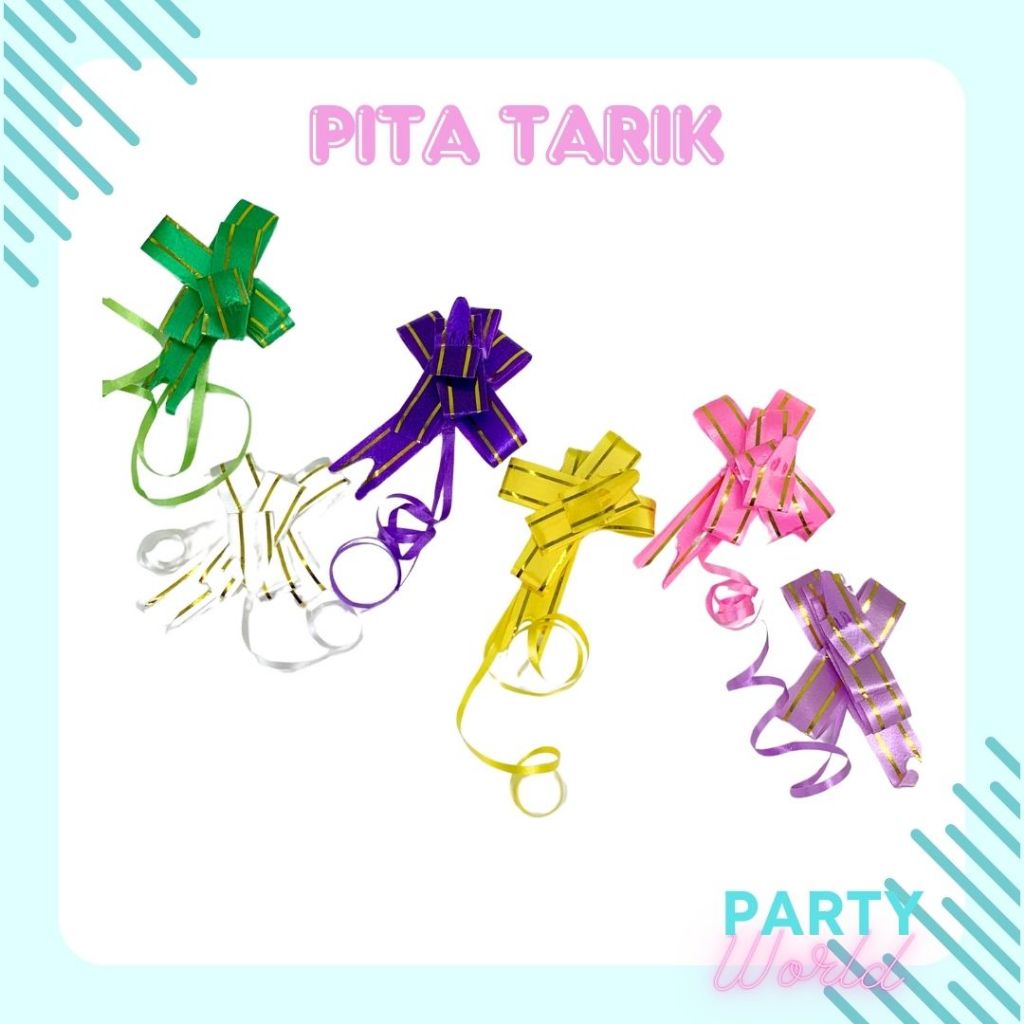 

Pita tarik serut isi 10pcs hiasan kado ulang tahun