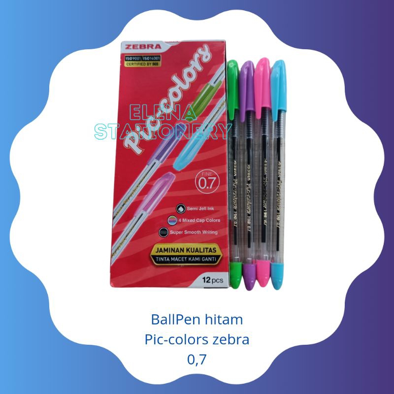 

pen pic-colors 0,7mm/pulpen zebra hitam