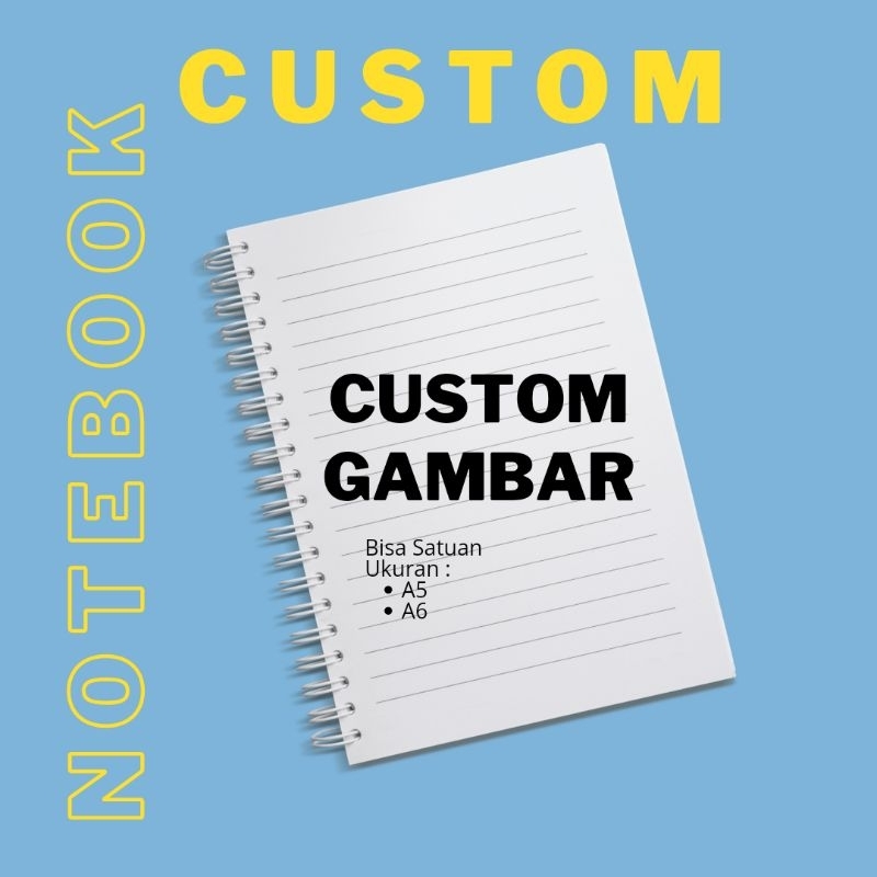 

Custom Notebook A5 isi 100 halaman / Jurnal/ Buku Catatan/ Line / Garis / Polos / Titik