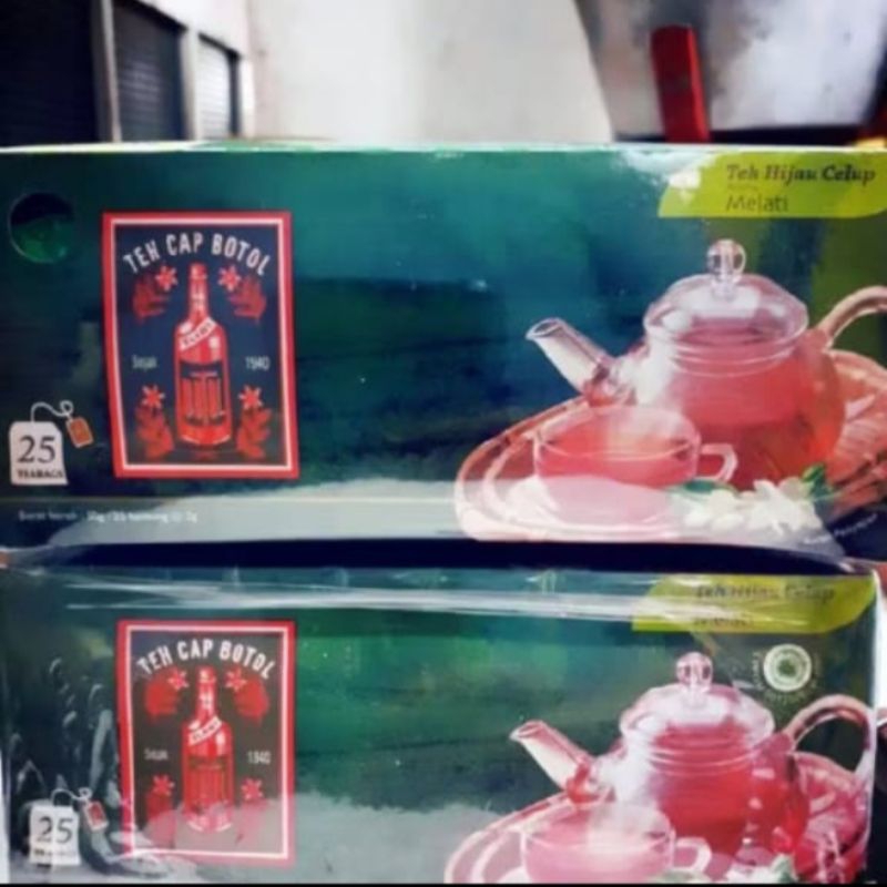 

TEH CAP BOTOL/Teh Hijau Celup Aroma Melati 1 Kotak Isi 25 Kantong Teh