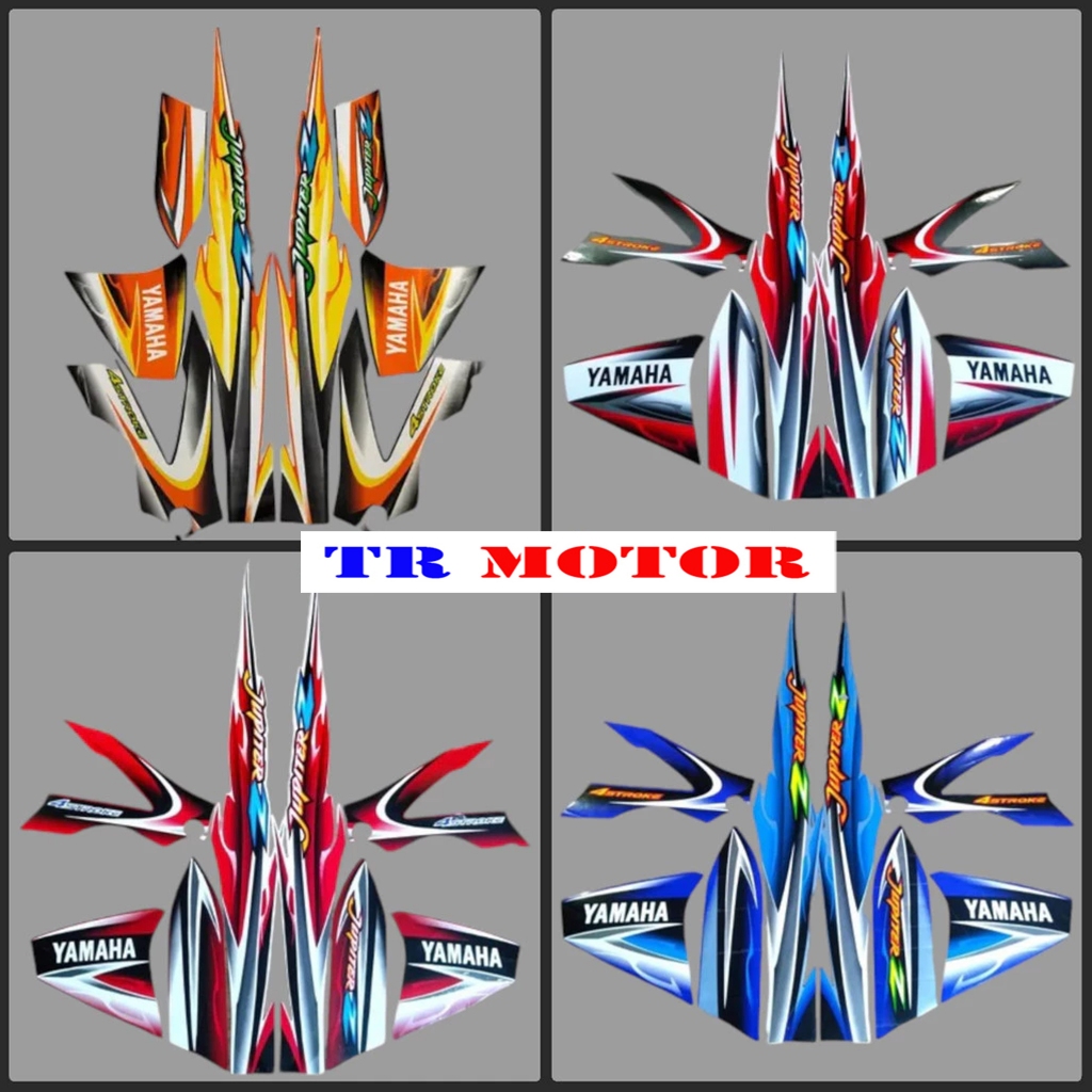 Striping stiker polet list motor yamaha jupiter z oren hitam 2005 stiker list body motor standar