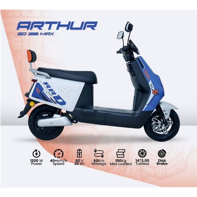 Harga Subsidi Sepeda Motor Listrik GODA 188 MAX Arthur Ebike - Skuter Electric Vespa Elektrik Scoote