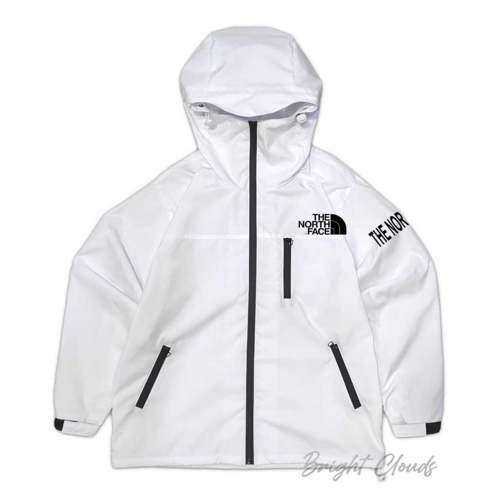 Jaket Gropcore Terlaris Sablon TNF Warna Putih Pria Wanita Bisa COD Hiking Gunung Outdoor