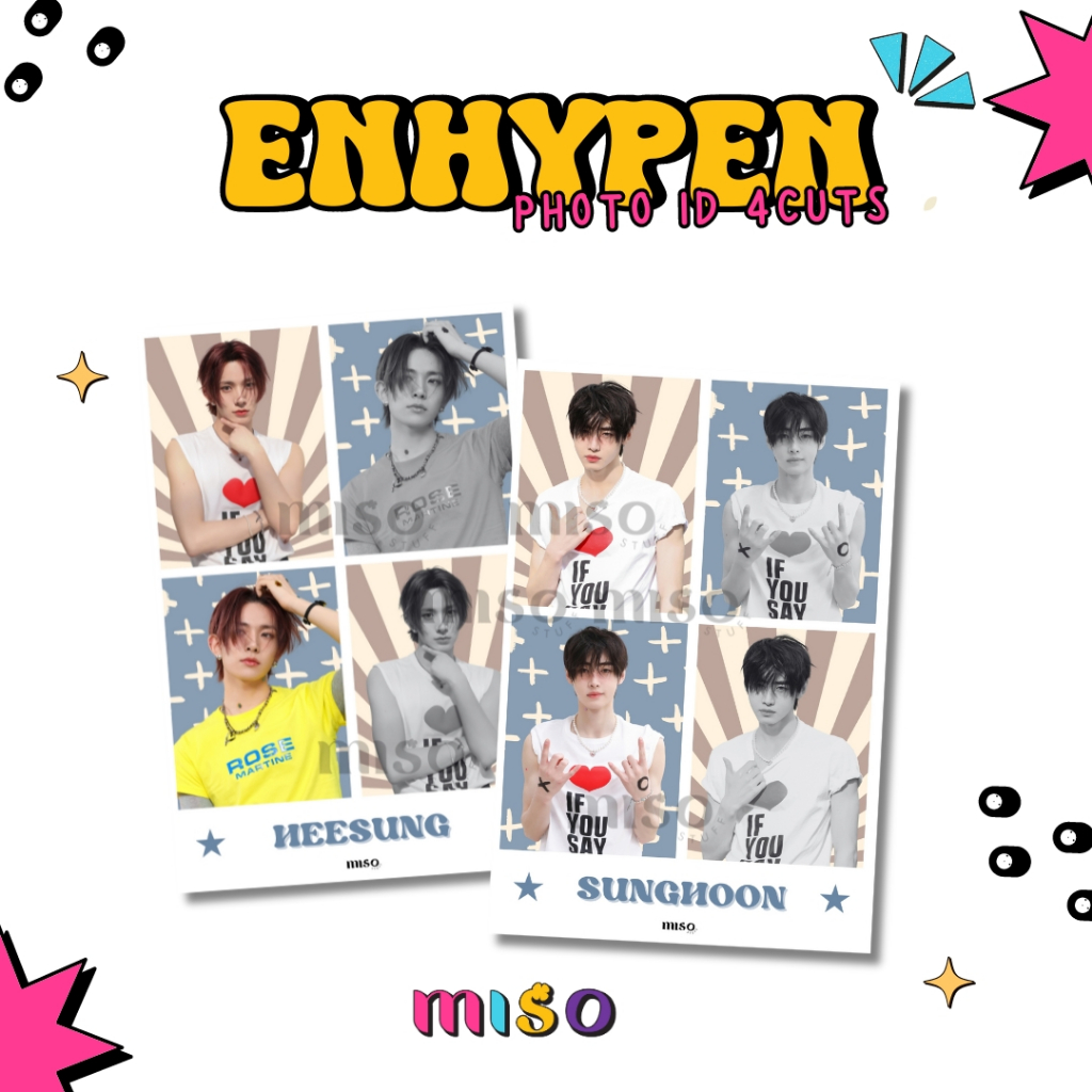 [MIN ORDER 2PCS] Enhypen Photo ID 4Cut / Photo ID 4 Cut / Photo ID Enhypen 3x4cm / Photo ID strip / 