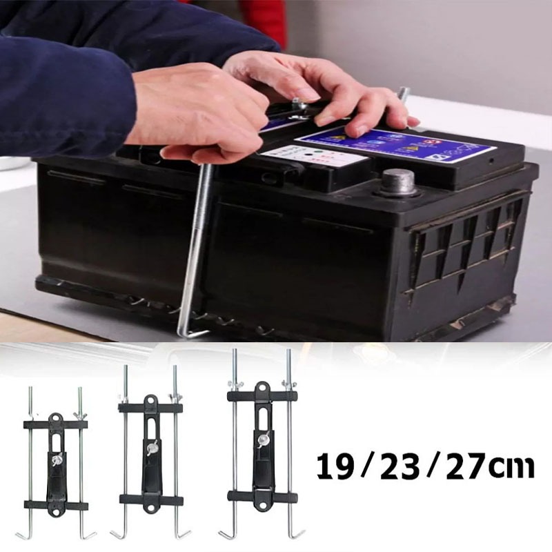 19/23/27cm Universal Dapat Disesuaikan Tatakan Aki Mobil ,Tatakan Aki Mobil/Bracket Aki Avanza