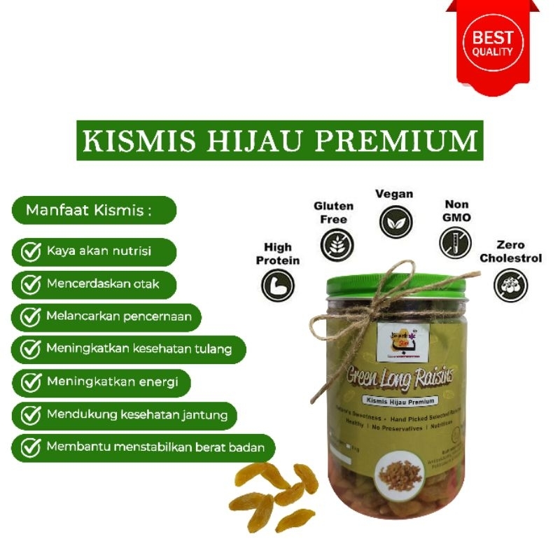 

PREMIUM GREEN LONG RAISINS ( kismis hijau premium)