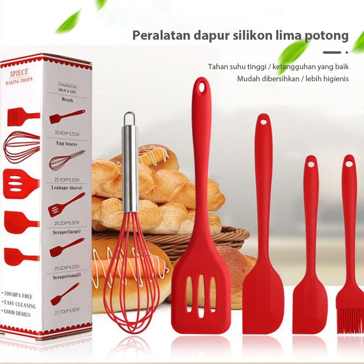Baru Puas SPATULA SET 5 IN 1SOTIL SILIKON SET