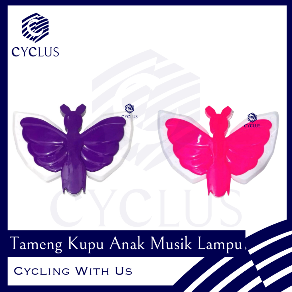 Tameng Musik Lampu Sepeda Anak Kupu Kupu Aksesoris Sepeda Musik Lampu Sepeda Pakai Baterai