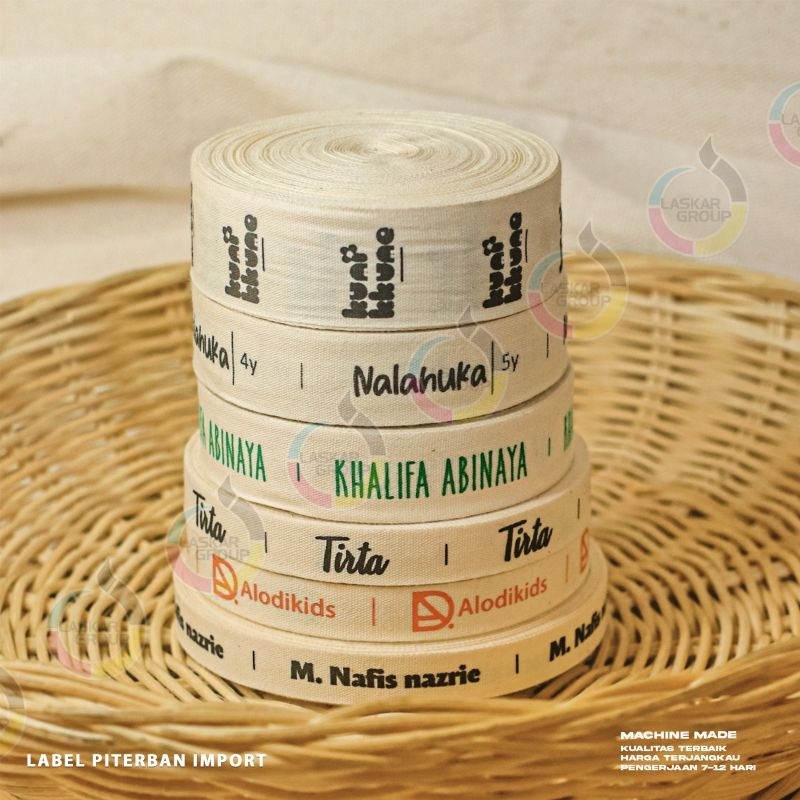 label piterband import label katun lambut bisa custom design free