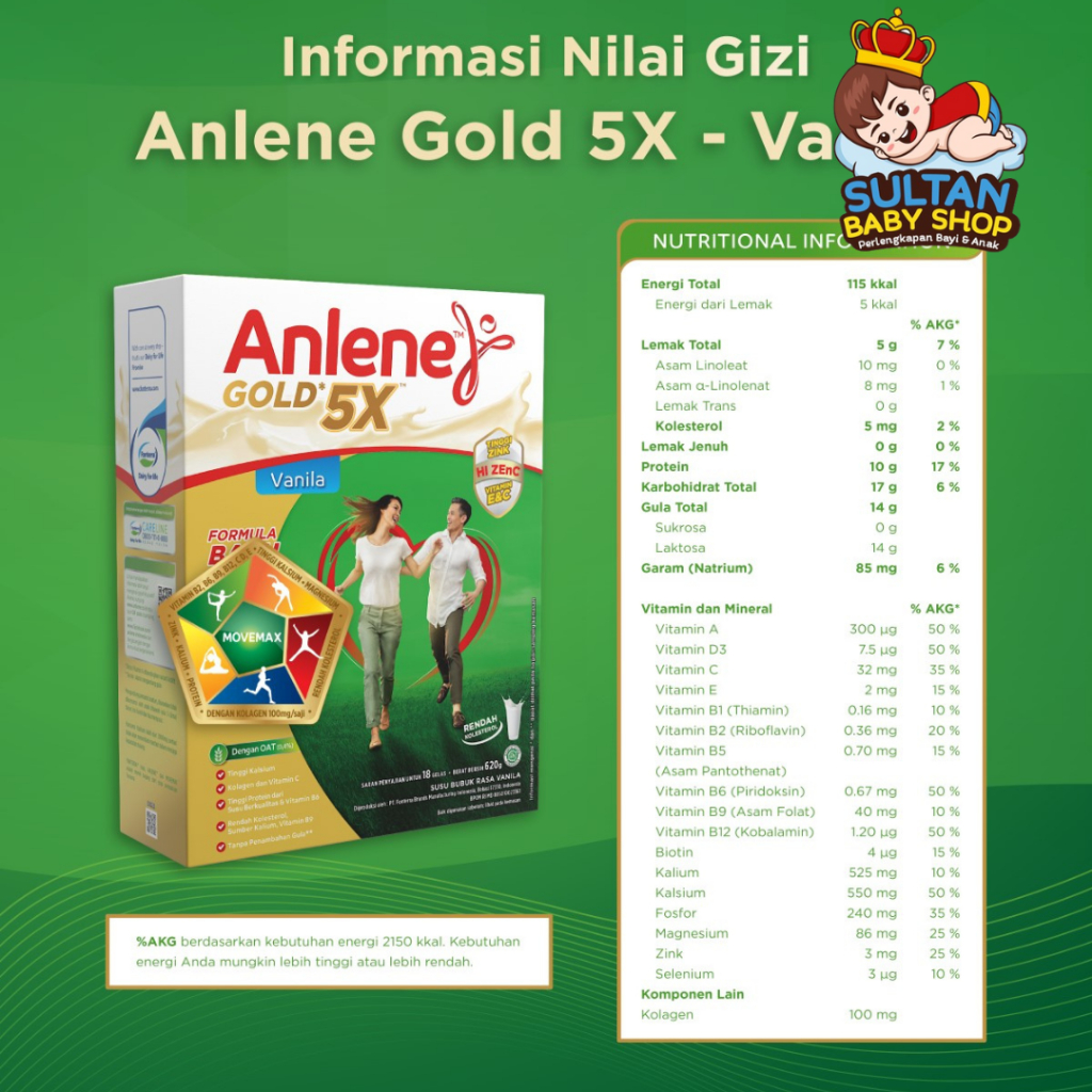 

ANLENE GOLD VANILA ORIGINAL 600GR