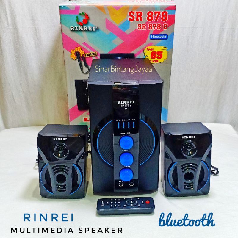 RINREI Speaker Multimedia Bluetooth Sr878G Speaker Bluetooth Bonus Mic