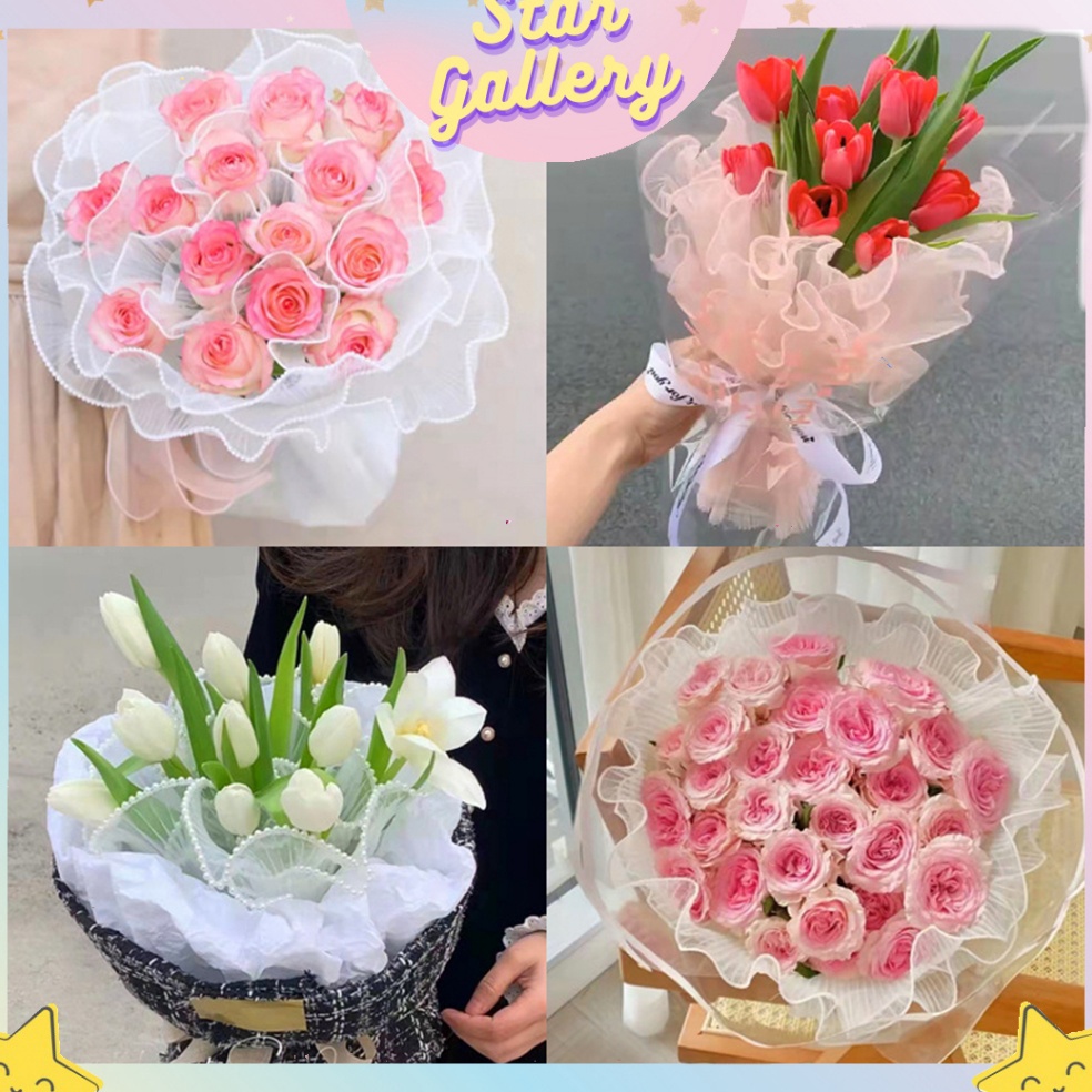

Lebih Istimewa Flower Wrapping Buket Benang Gelombang Pinggiran Emas Benang Pembungkus KB6265 KB6266 KB6267