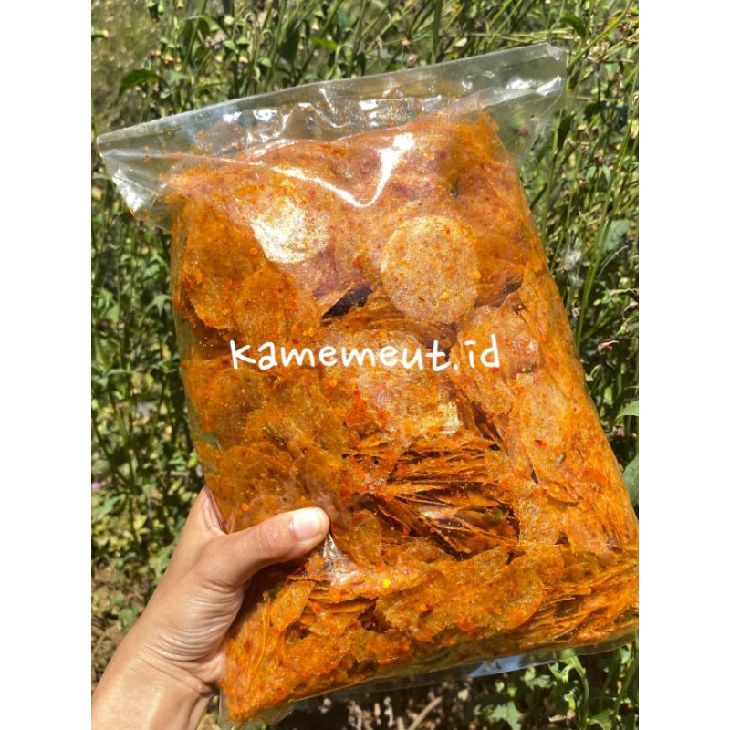 

Kripca/Keripik kaca lezat pedas daun jeruk 1 kg Bumbu cikruh