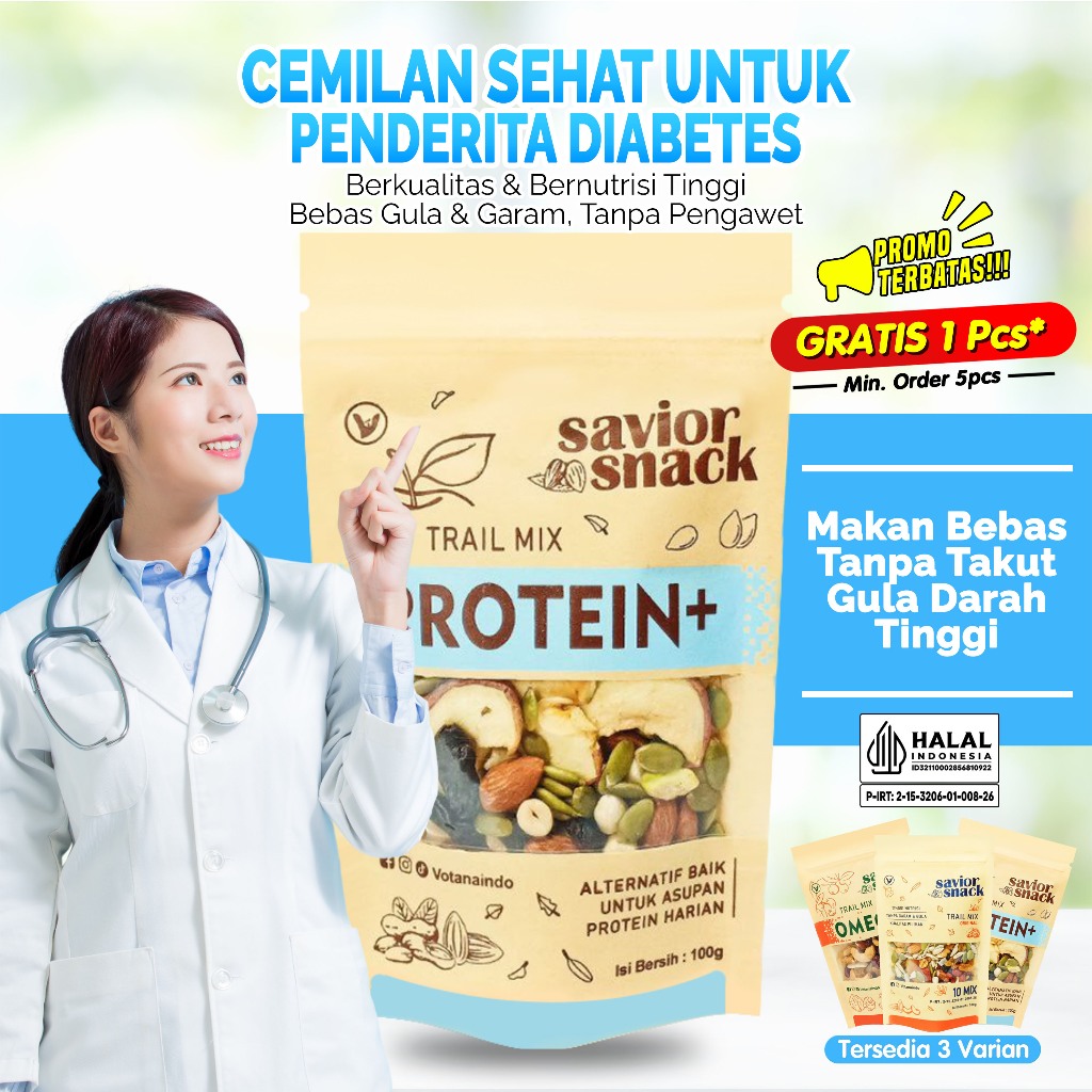 

Cemilan Untuk Diabetes Makanan Sehat Bebas Gula & Gram | Trail Mix Nut and Fruit | Savior Snack