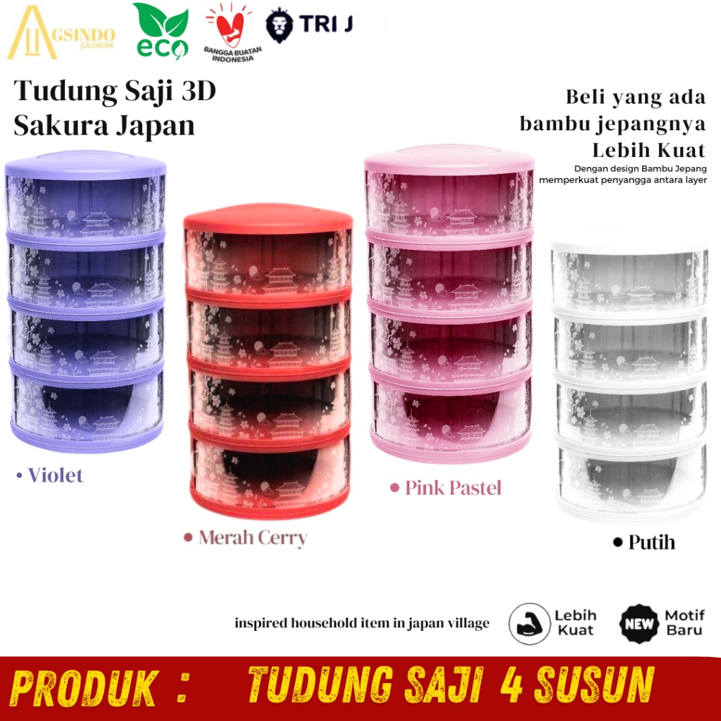 FOOD COVER  4 SUSUN  TUDUNG SAJI 4 SUSUN RAK TINGKAT LAUK SAJI