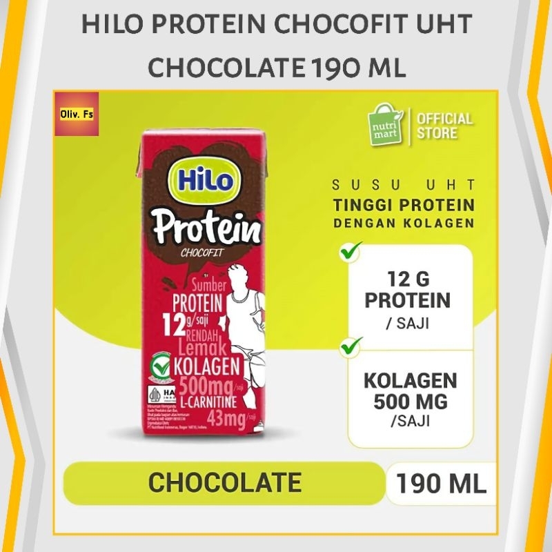 

HiLo Protein Chocofit UHT 190ml - Susu Cokelat dengan Collagen