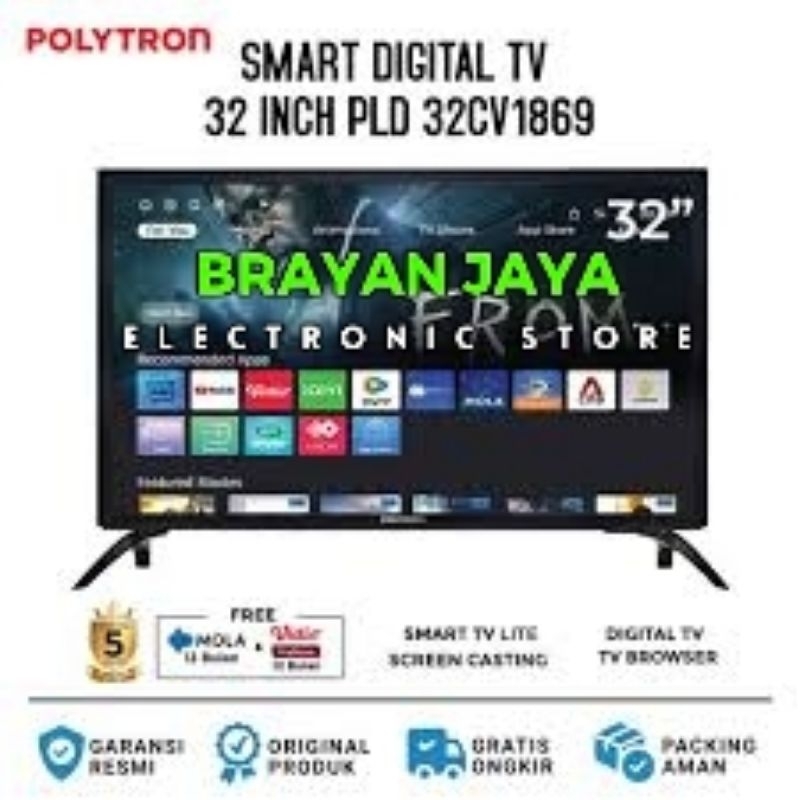 LED SMART TV POLYTRON PLD 24CV1869 / 32CV1869 / 32AG ANDROID BISA WIFI INTERNET 24 INCH 32 INCH