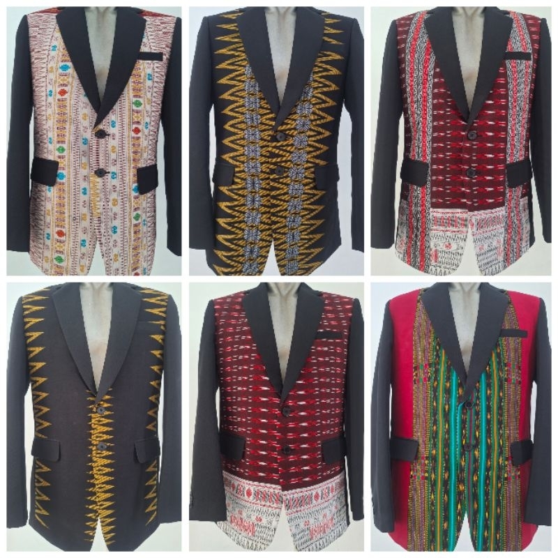 Jas ulos Sumatera / Jas formal ulos / Jas motif ulos kombinasi superblack / Jas full lapis motif ulo