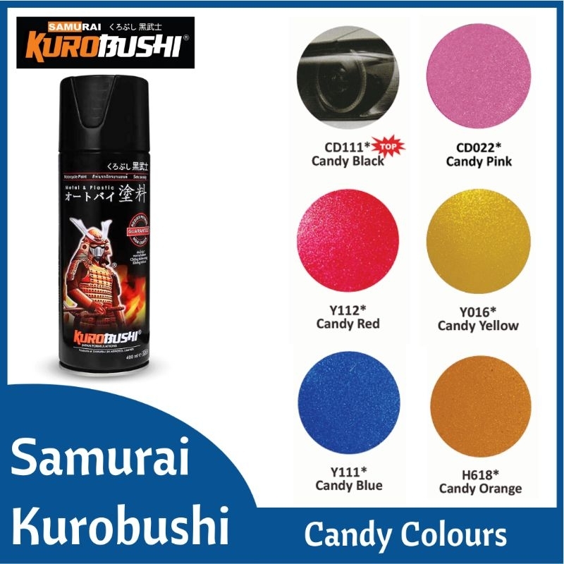 Pilox Samurai paint cat semprot warna Candy blue red black yellow orange pink