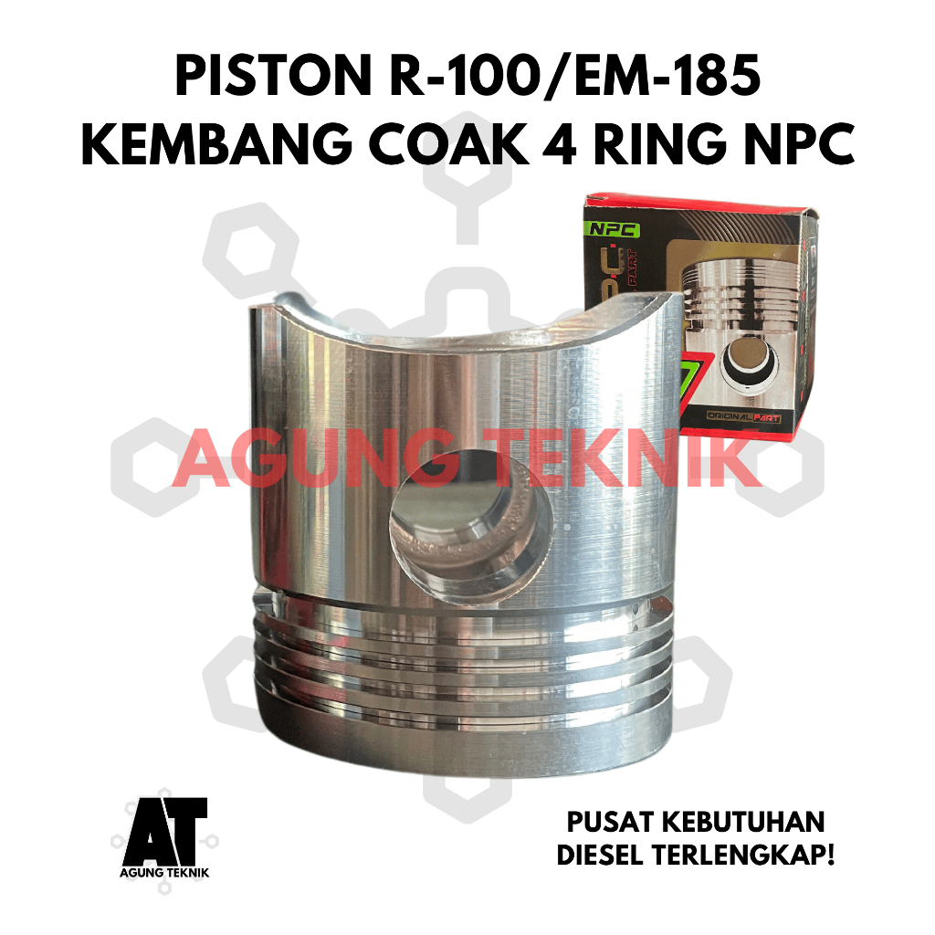⁠Piston R-100/EM-185 Seher R-100/EM-185 Kembang Coak 4 Ring NPC