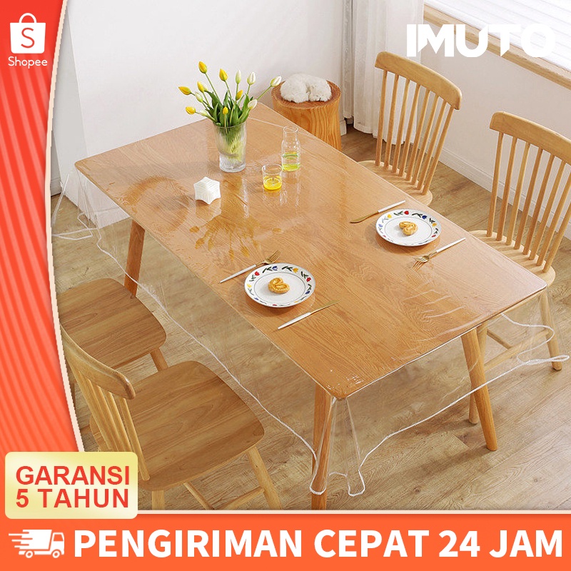 ITO taplak meja makan anti air Taplak Meja TransparanBahan Mika Plastik Taplak Meja Makan PVC Transp