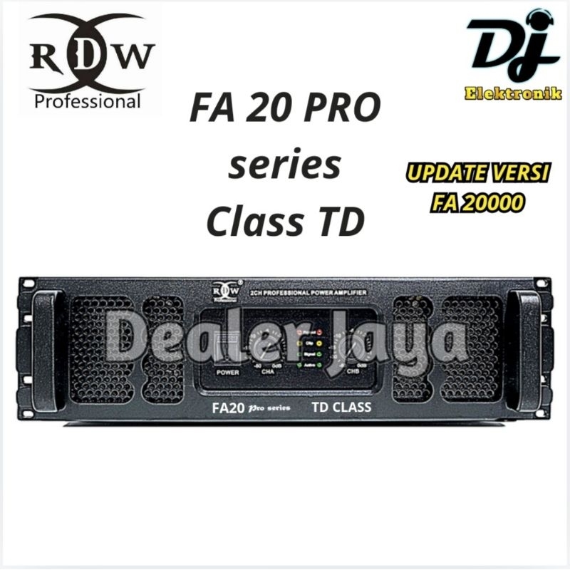 Power Amplifier RDW FA 20 PRO/ FA 20000 / FA20000 TD Class (2 channel)