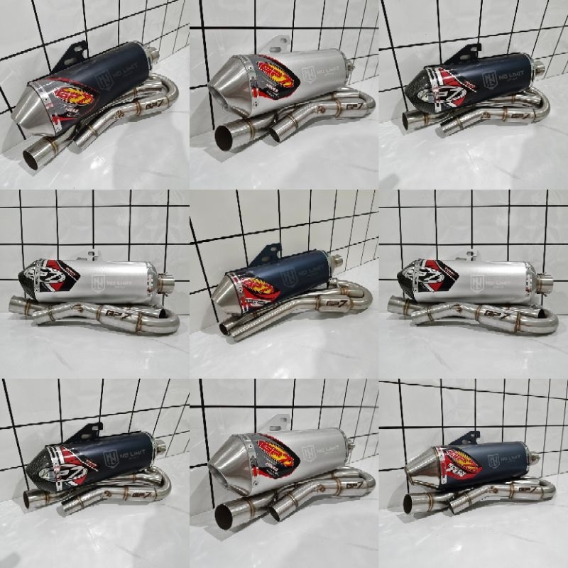 KNALPOT CRF 150 L KLX DTRACKER WR 155R KENALPOT GP7 TEKKEN BLACK MAX 4.1 4.0 BALLISTIC PREDATOR RS