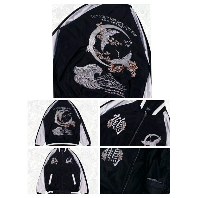 Jaket Sukajan Murah Original Tsurutori Phoenix Varsity Jacket