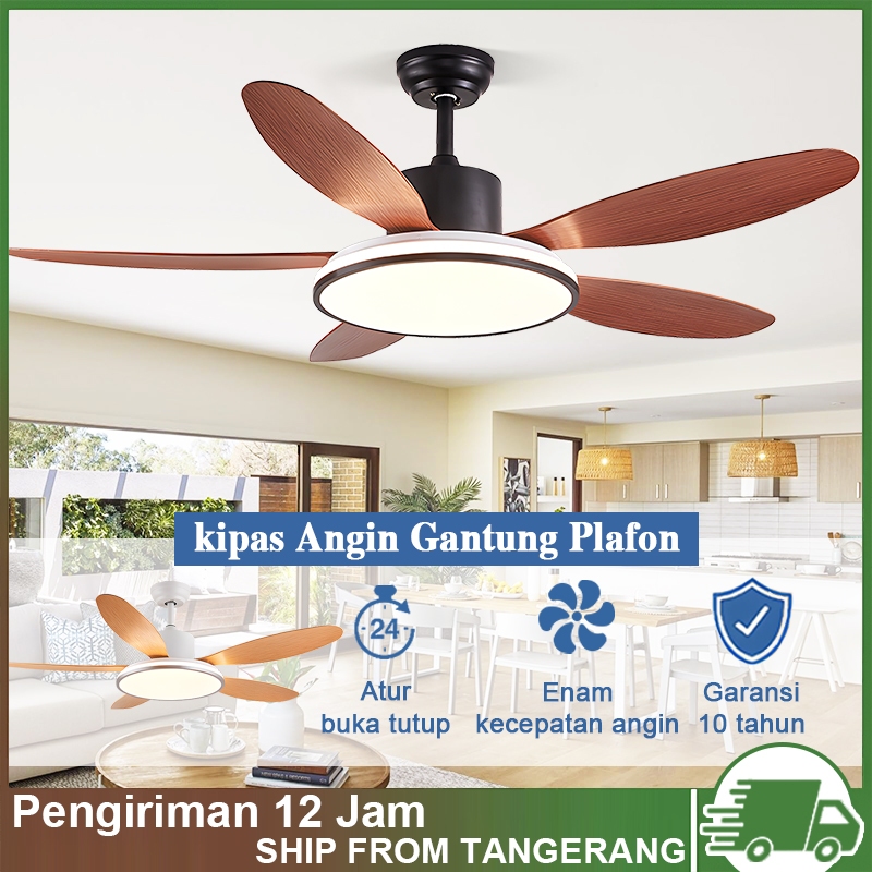 【 Garansi 10 Tahun 】Lampu Kipas Angin 42/52 Inci lampu kipas angin gantung plafon 3 waran 6 kecepata