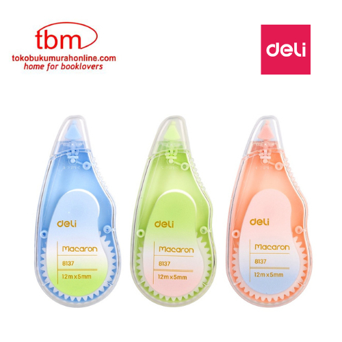 

Deli Correction Tape / Tip X Kertas / Pita Koreksi 12mx5mm Desain Ergonomis Praktis E8137