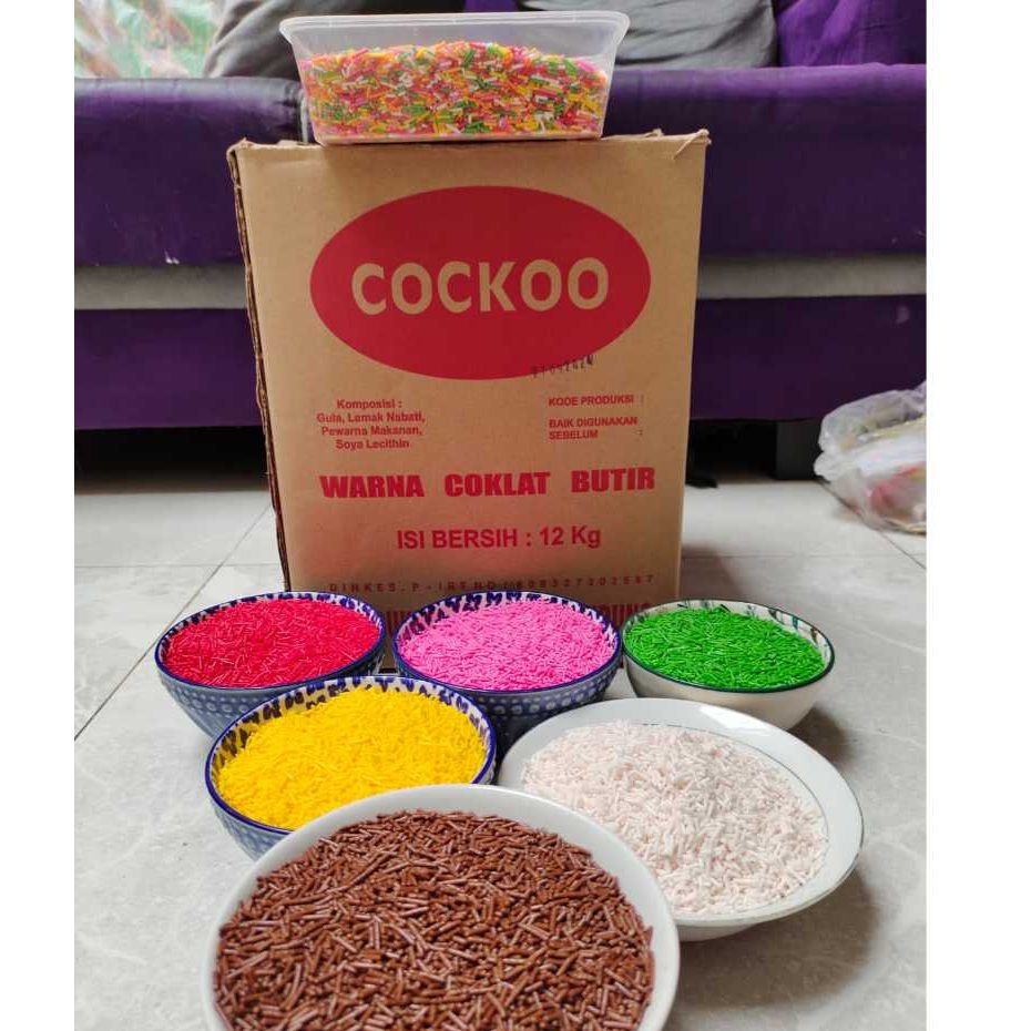 

Meses Cockoo Warna warni 250gr Merah Hijau Ungu Pink Putih Kuning